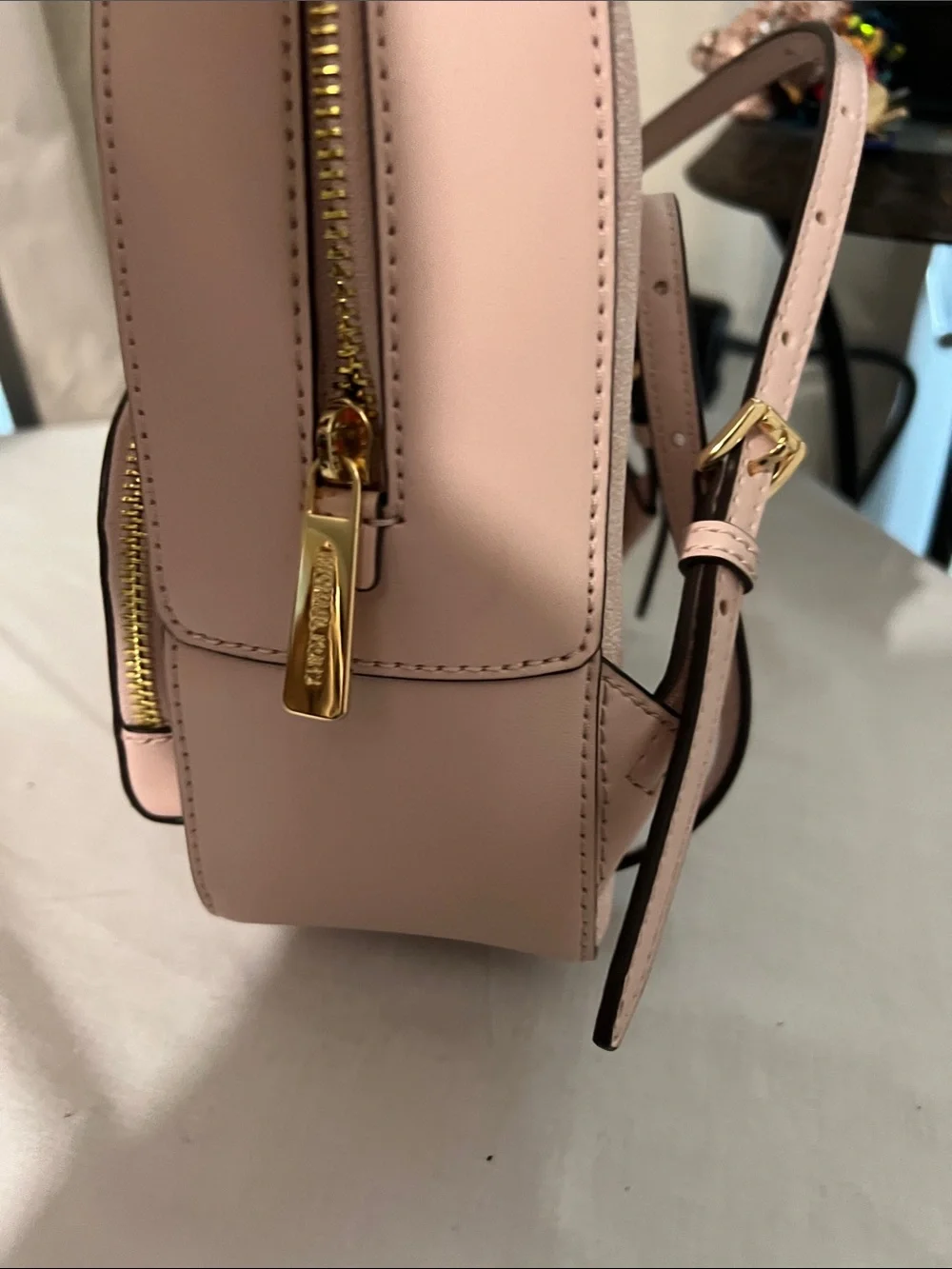 Michael Kors Blush Pink Mini Backpack with Gold Hardware